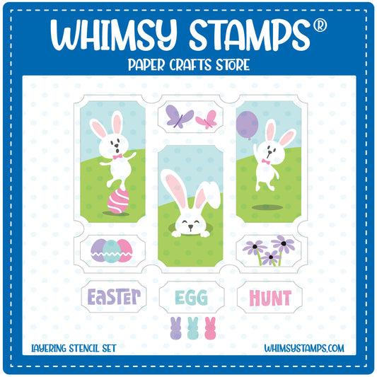 *NEW Terrific Tickets Bunnies Layering Stencil - Whimsy Stamps