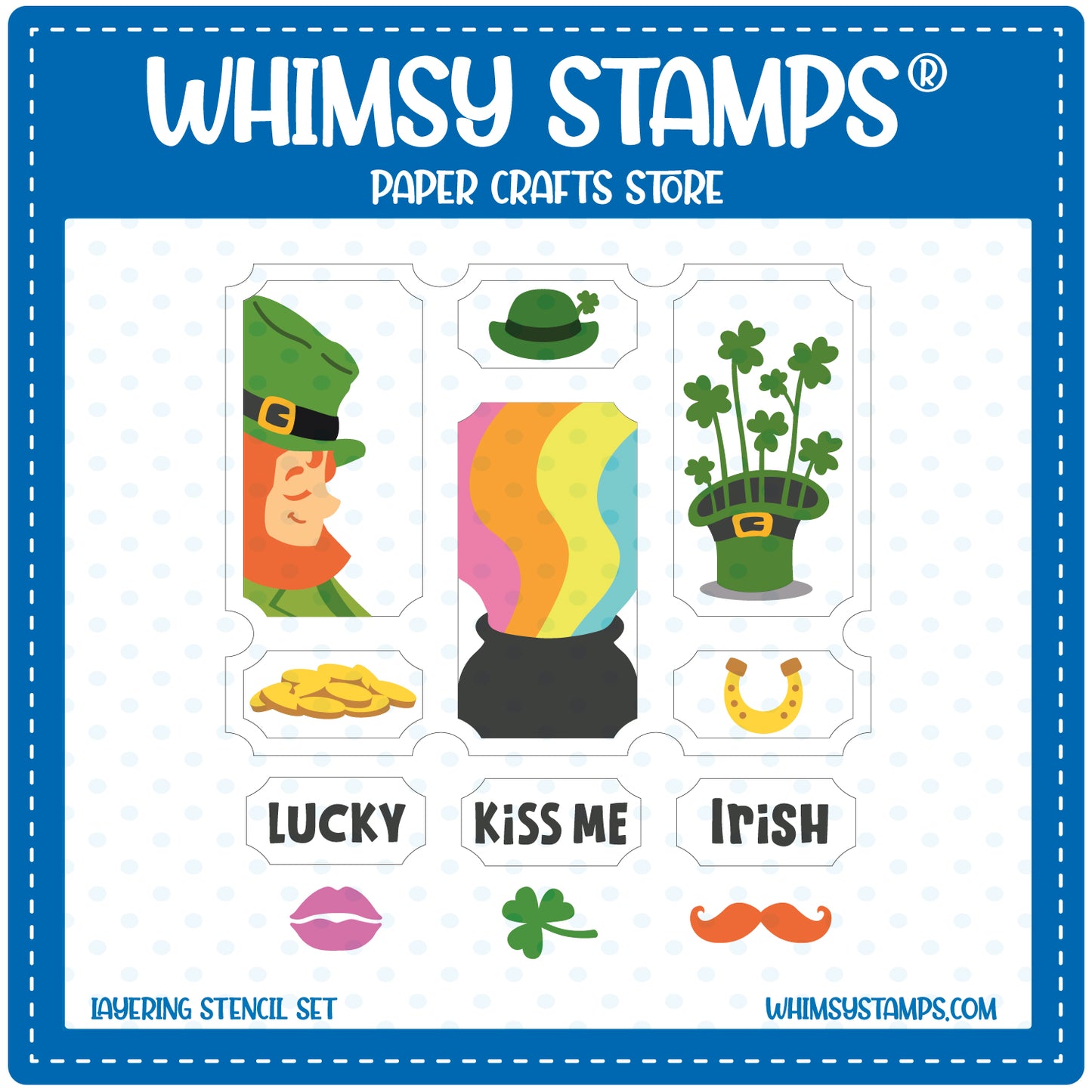 *NEW Terrific Tickets St. Patrick's Day Layering Stencil - Whimsy Stamps