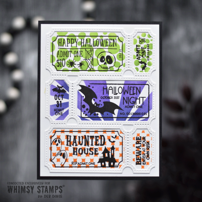 Terrific Tickets Shadows and Patterns Layering Stencil - Whimsy Stamps