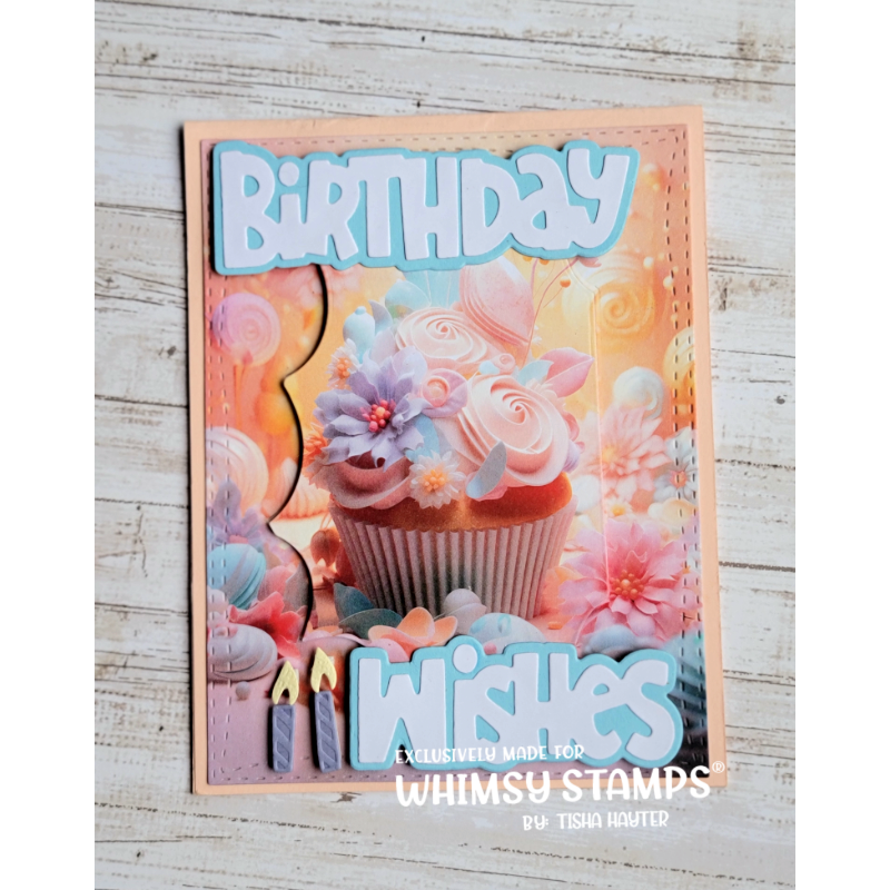 **NEW Birthday Wishes Word and Shadow Die Set - Whimsy Stamps