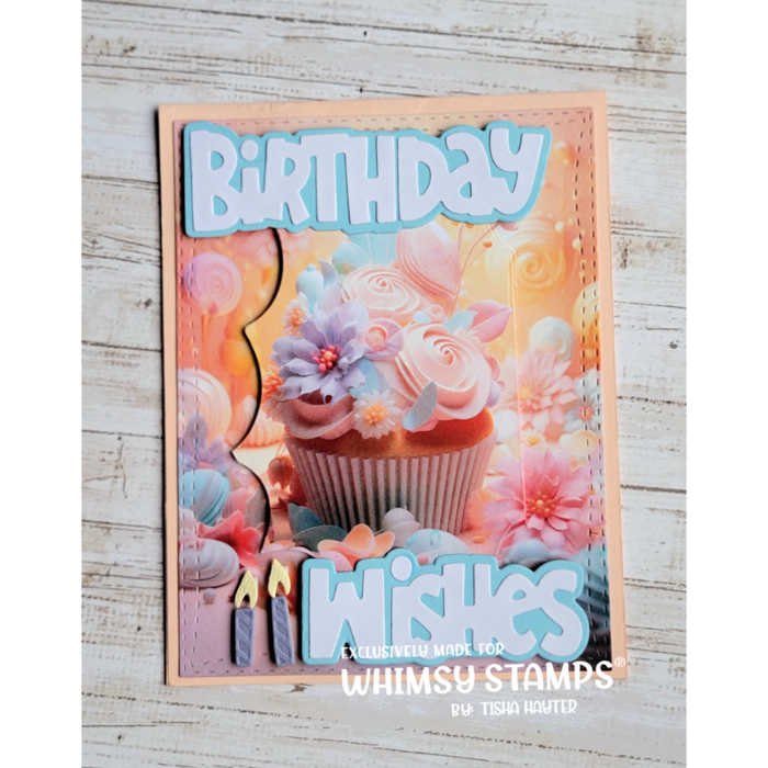 **NEW Birthday Wishes Word and Shadow Die Set - Whimsy Stamps