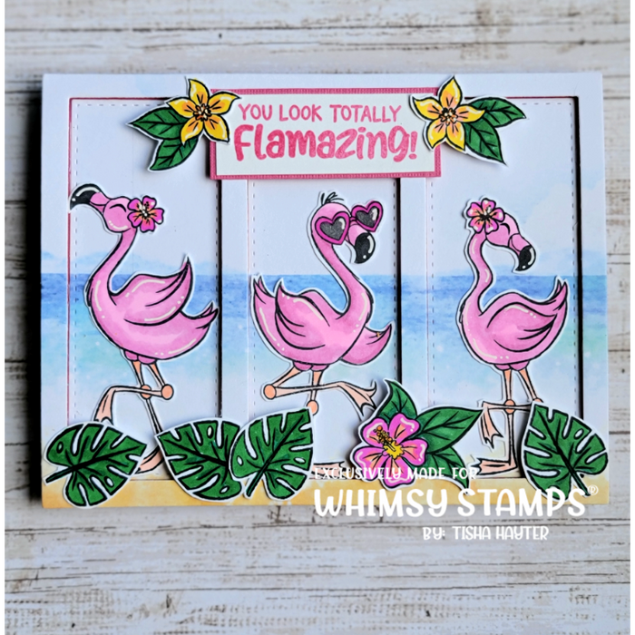 **NEW Flamingo Summer Clear Stamps - Whimsy Stamps