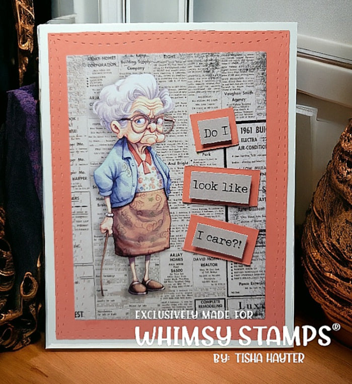 **NEW Quick Card Fronts - Old Fart Grandma - Whimsy Stamps