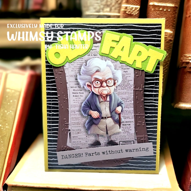 **NEW Quick Card Fronts - Old Fart Grandma - Whimsy Stamps