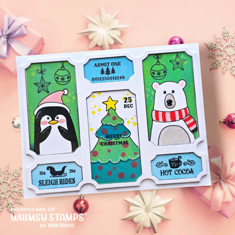 Terrific Christmas Tickets Clear Stamps - Whimsy Stamps