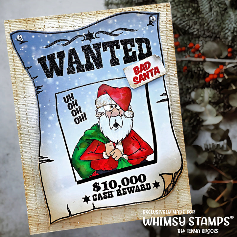 Bad Santa Clear Stamps - Whimsy Stamps