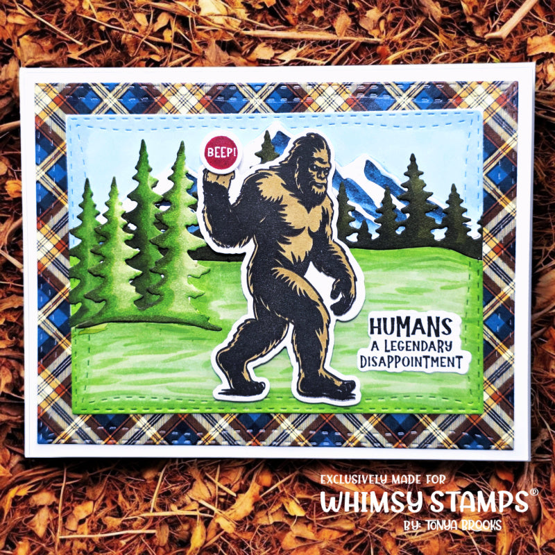 Big Foot Assquatch Outline Die Set - Whimsy Stamps
