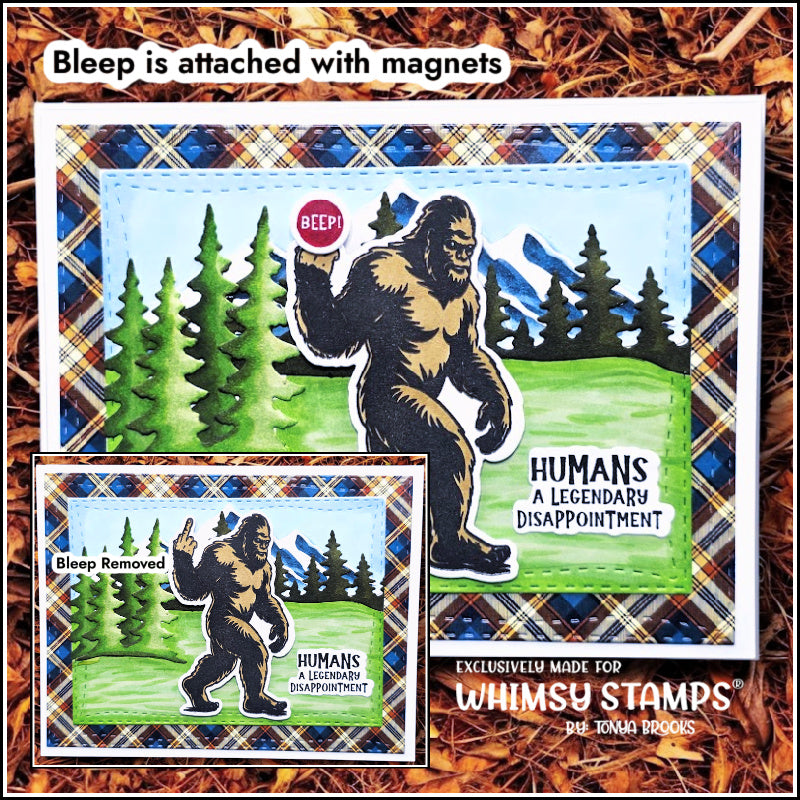 Big Foot Assquatch Clear Stamps - Whimsy Stamps