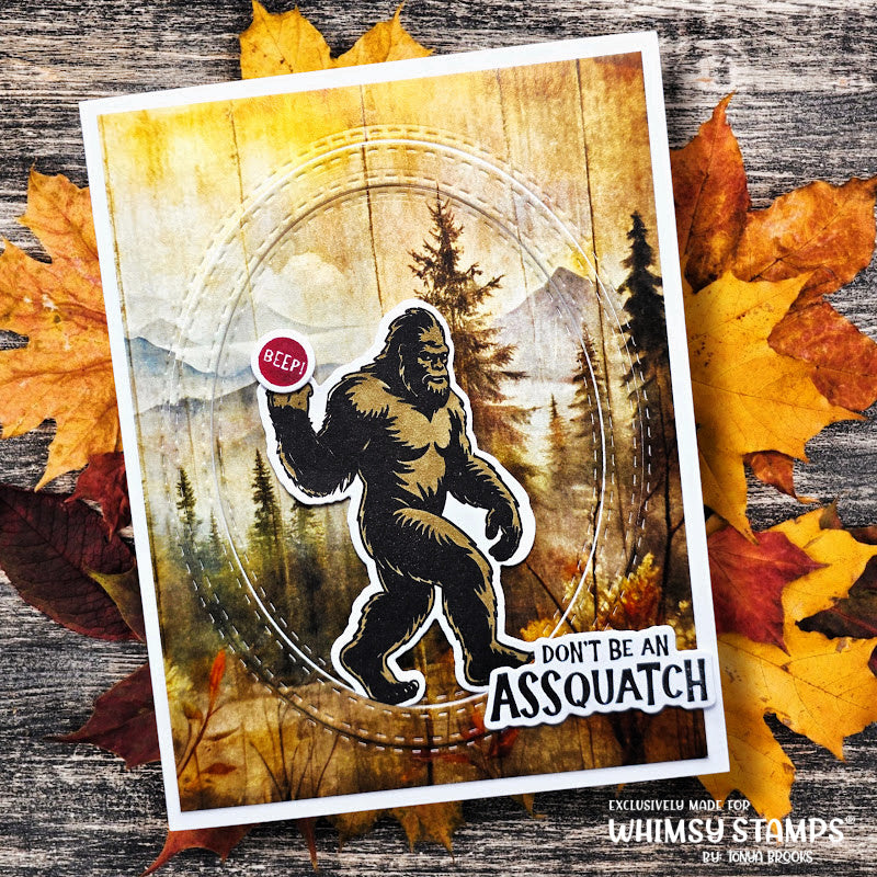 Big Foot Assquatch Outline Die Set - Whimsy Stamps