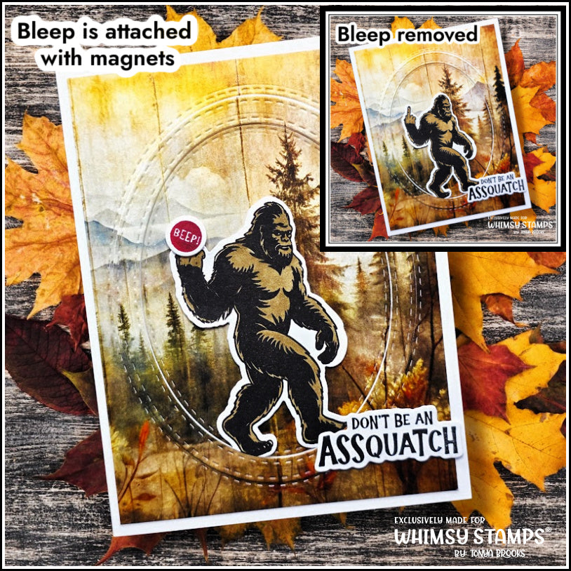 Big Foot Assquatch Clear Stamps - Whimsy Stamps