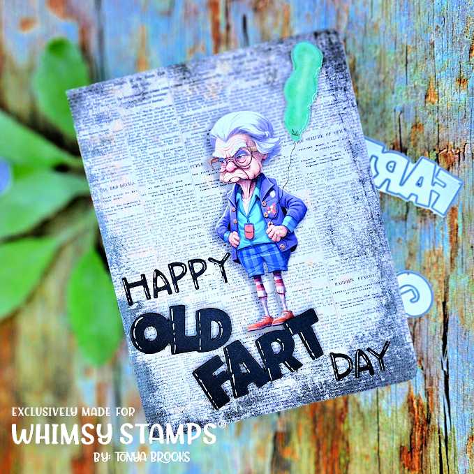 **NEW Quick Card Fronts - Old Fart Grandma - Whimsy Stamps