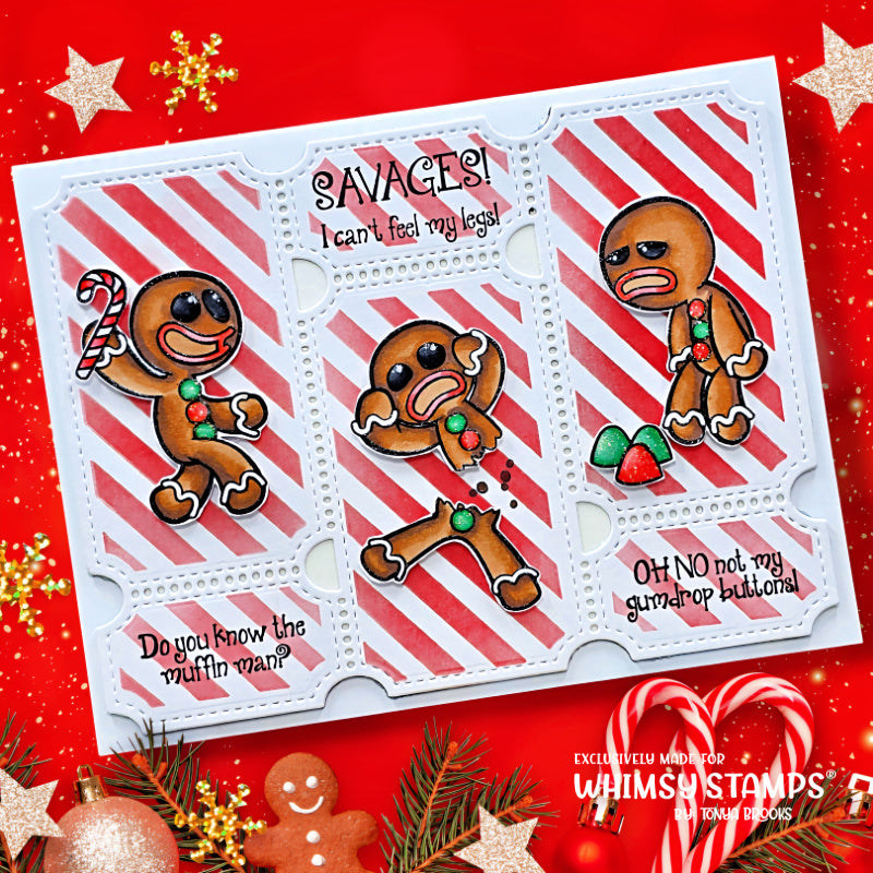 Terrific Tickets Shadows and Patterns Layering Stencil - Whimsy Stamps