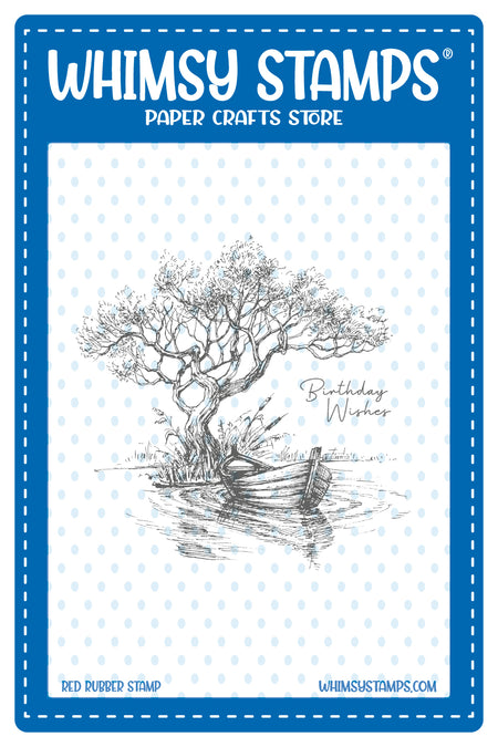 **NEW Tranquil Wishes Rubber Cling Stamp - Whimsy Stamps