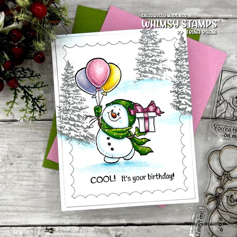 **NEW Birthday Cool Clear Stamps - Whimsy Stamps