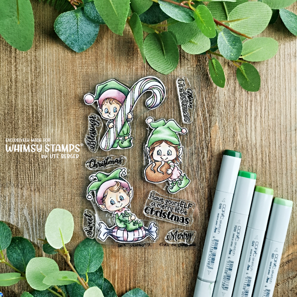 **NEW Elves on Christmas Clear Stamps - Whimsy Stamps
