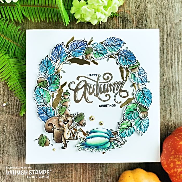 Autumn Layered Leaves Clear Stamps - Whimsy Stamps