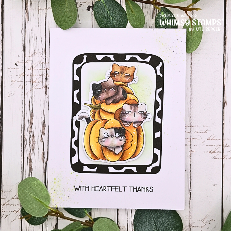 Pumpkin Kitties Clear Stamps - Whimsy Stamps