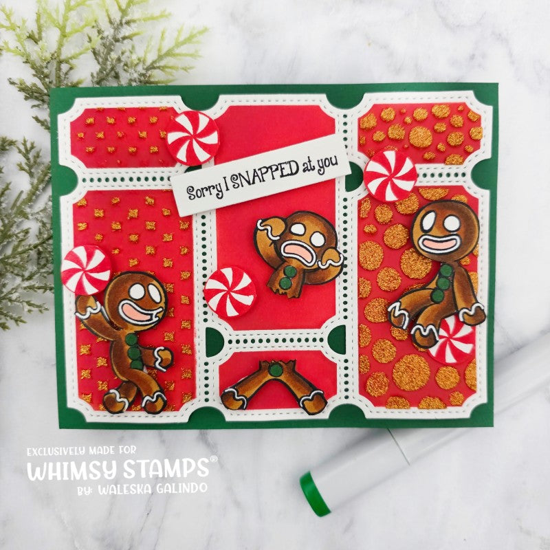 Terrific Tickets Shadows and Patterns Layering Stencil - Whimsy Stamps