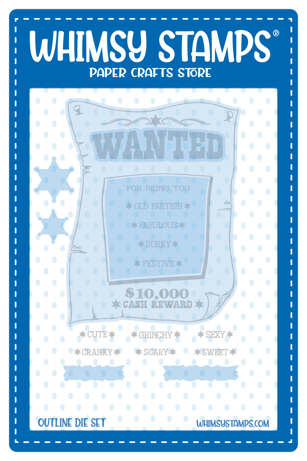Wanted Poster Outline Die Set - Whimsy Stamps