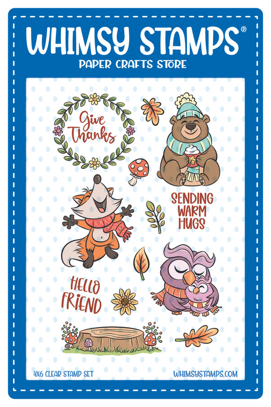*NEW Warm Hugs in Fall Clear Stamps - Whimsy Stamps