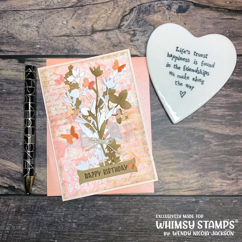 Vintage Script Background Rubber Cling Stamp