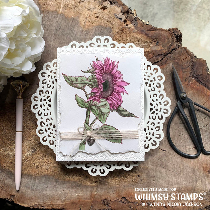 Sunflower Rubber Cling Stamp - Whimsy Stamps