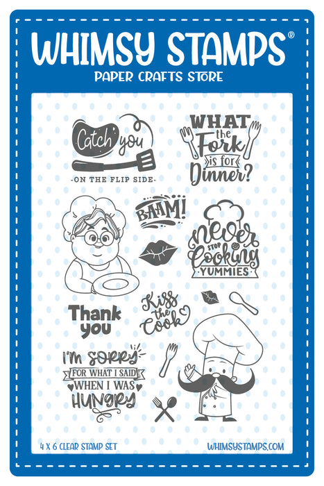 **NEW What's For Dinner Clear Stamps - Whimsy Stamps