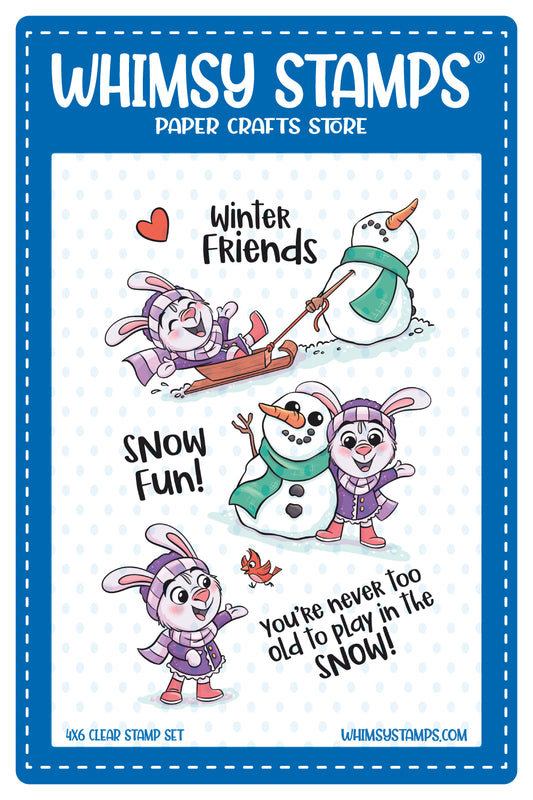 *NEW Winter Friends Snowman and Bunny Clear Stamps - Whimsy Stamps