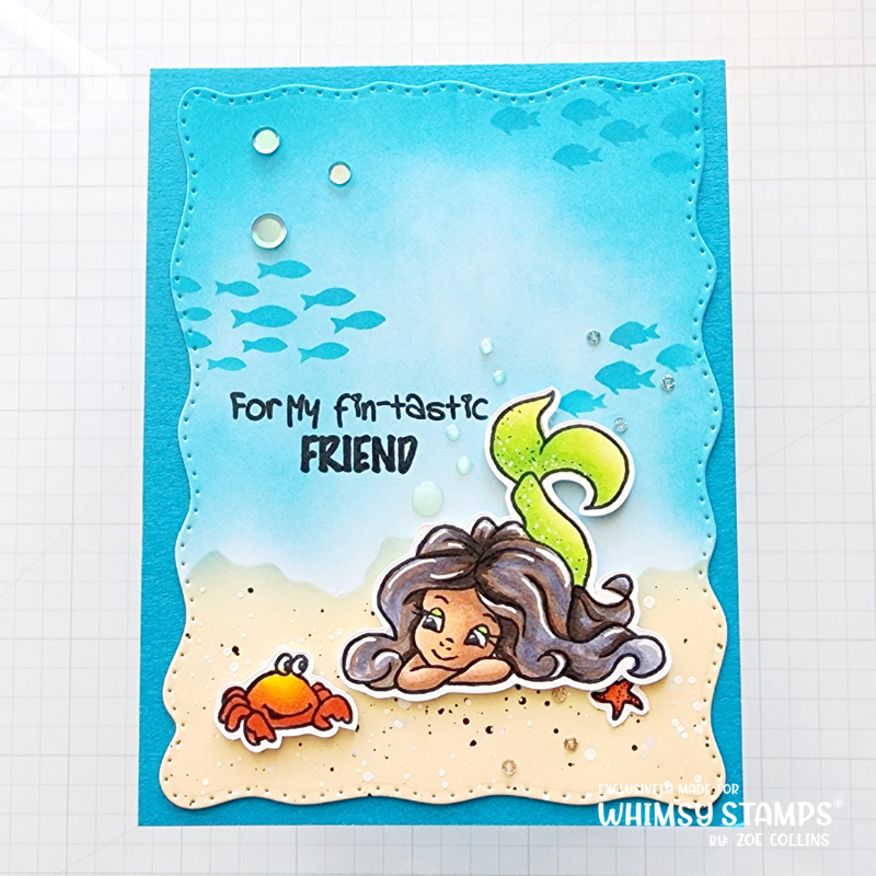 Mermaid Moments Sentiments Clear Stamps - Whimsy Stamps