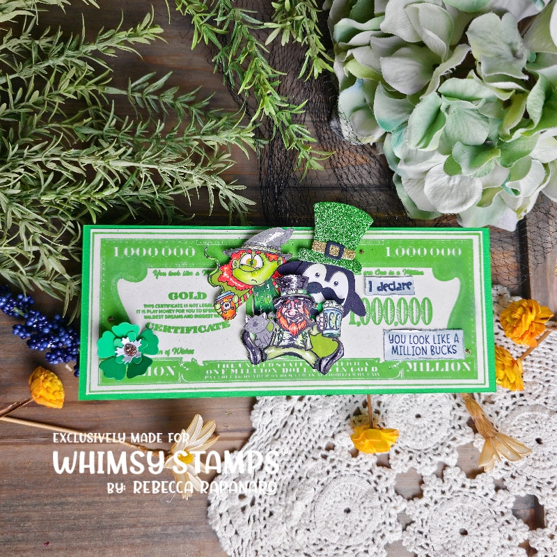 A Million Dollars Rubber Cling Stamp and Die Combo - Whimsy Stamps