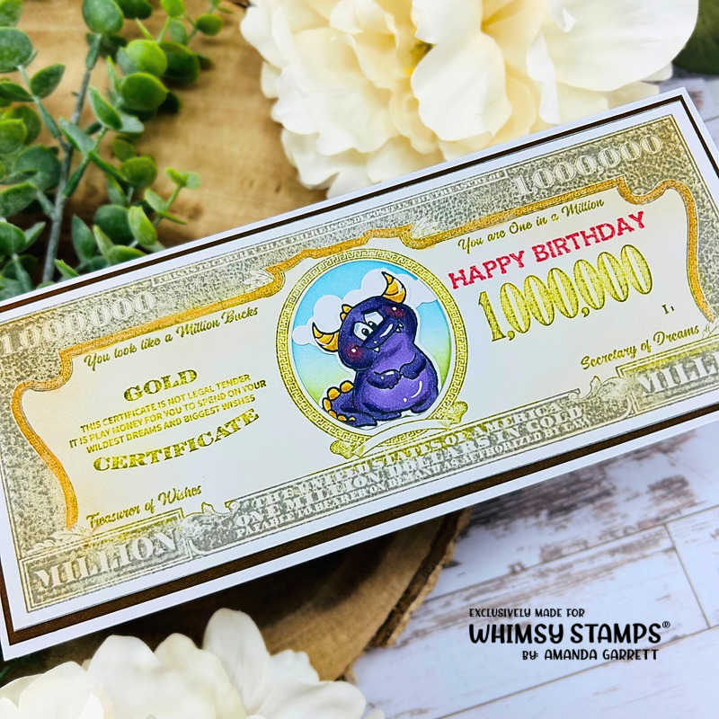 A Million Dollars Rubber Cling Stamp and Die Combo - Whimsy Stamps