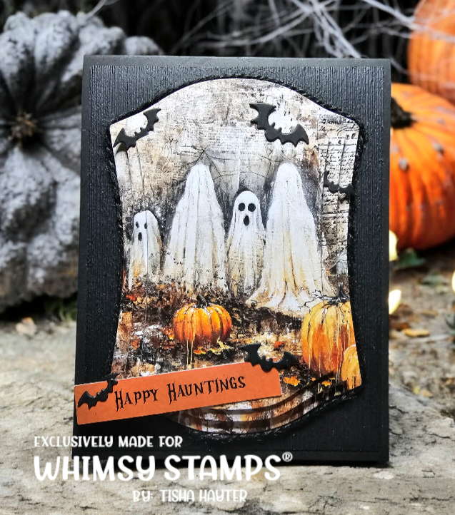 Quick Card Fronts - Grunge Ghosts - Whimsy Stamps