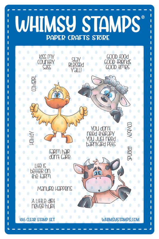 **NEW Barnyard Friends Clear Stamps - Whimsy Stamps