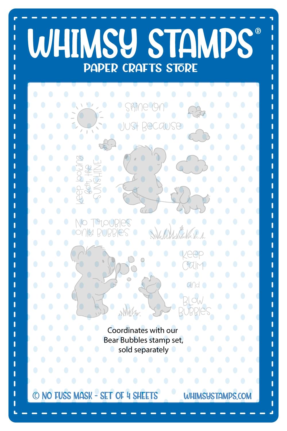 **NEW Bear Bubbles - NoFuss Masks - Whimsy Stamps