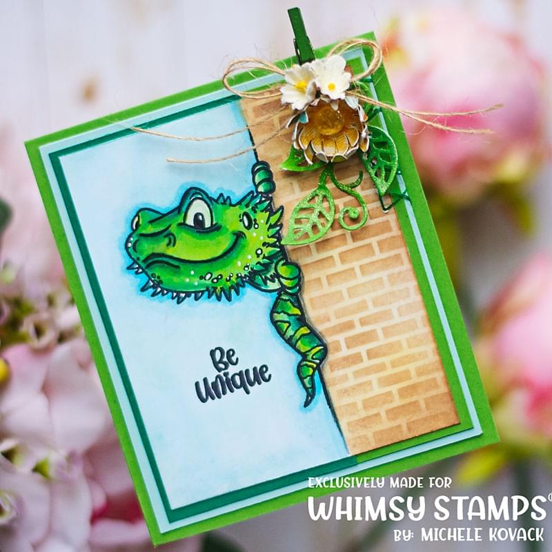 Bearded Dragon Smiles Clear Stamps - Whimsy Stamps