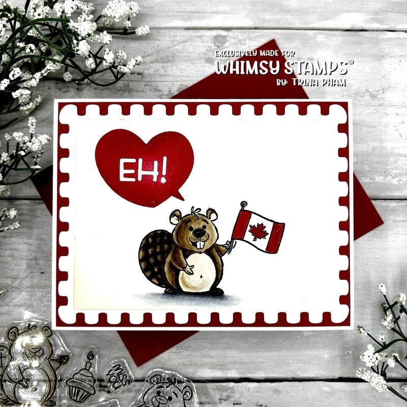 Beaver Birthday Clear Stamps - Whimsy Stamps