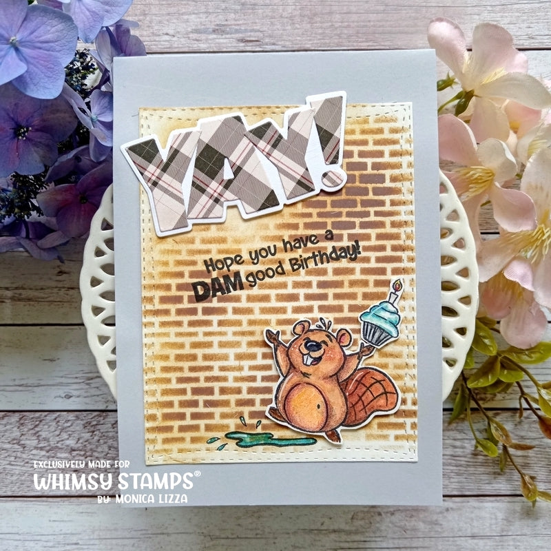 Beaver Birthday Clear Stamps - Whimsy Stamps