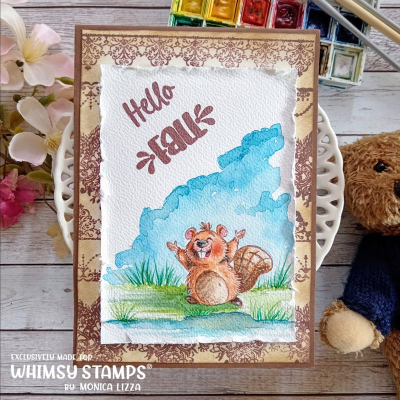 Beaver Birthday Clear Stamps - Whimsy Stamps
