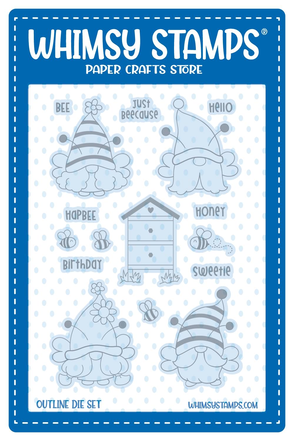 **NEW Bee Gnomies Outline Die Set - Whimsy Stamps