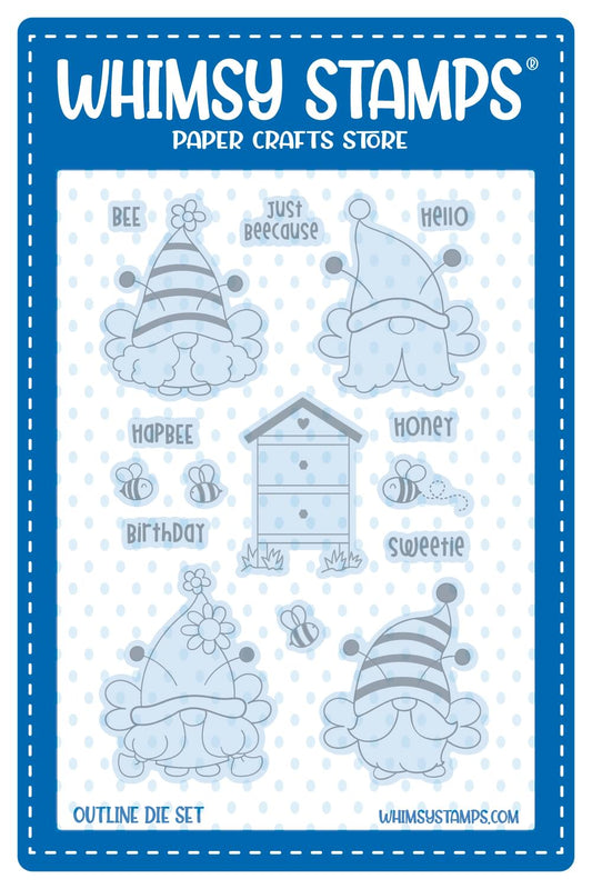 **NEW Bee Gnomies Outline Die Set - Whimsy Stamps