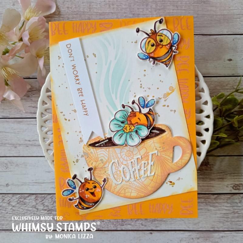 Bee Happy Clear Stamps - Whimsy Stamps