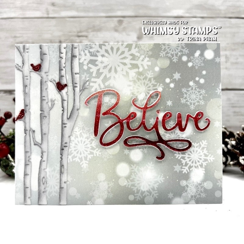 Believe Word and Shadow Die Set - Whimsy Stamps