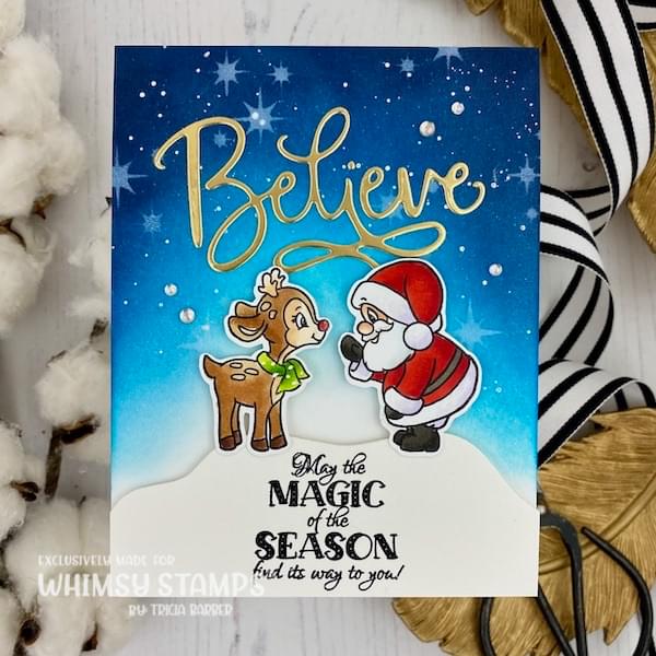 Believe Word and Shadow Die Set - Whimsy Stamps
