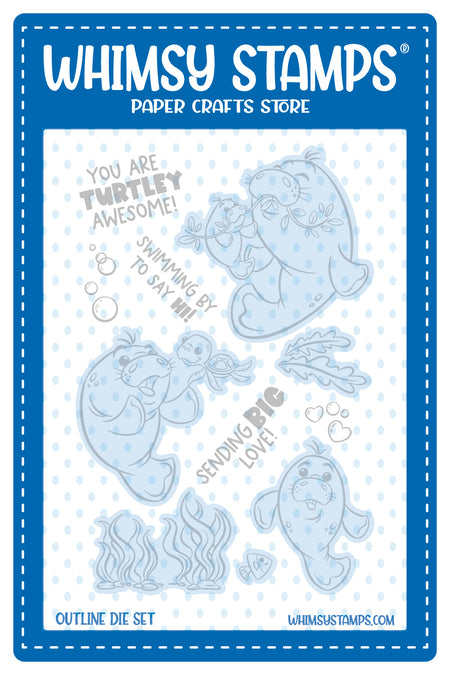 Big Love Manatees Outlines Die Set - Whimsy Stamps