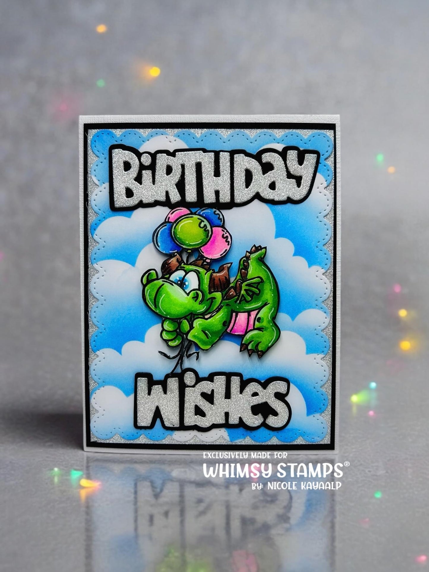 Birfday Party Dragons Clear Stamps - Whimsy Stamps
