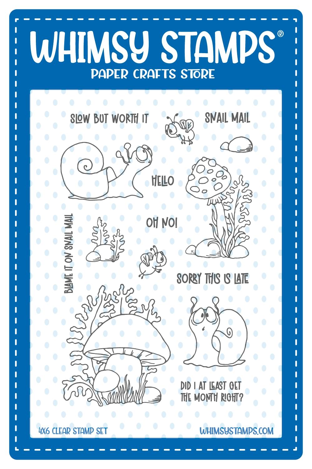 **NEW Blame It On Snail Mail Clear Stamps - Whimsy Stamps