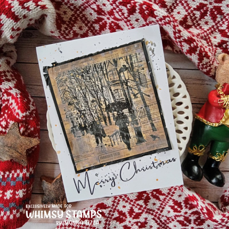 Blissful Winter Rubber Cling Stamp - Whimsy Stamps