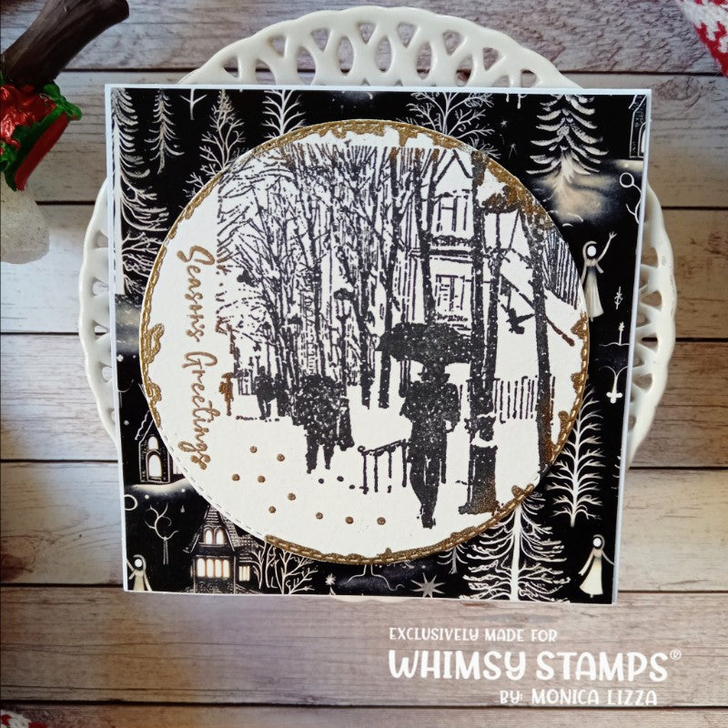 Blissful Winter Rubber Cling Stamp - Whimsy Stamps