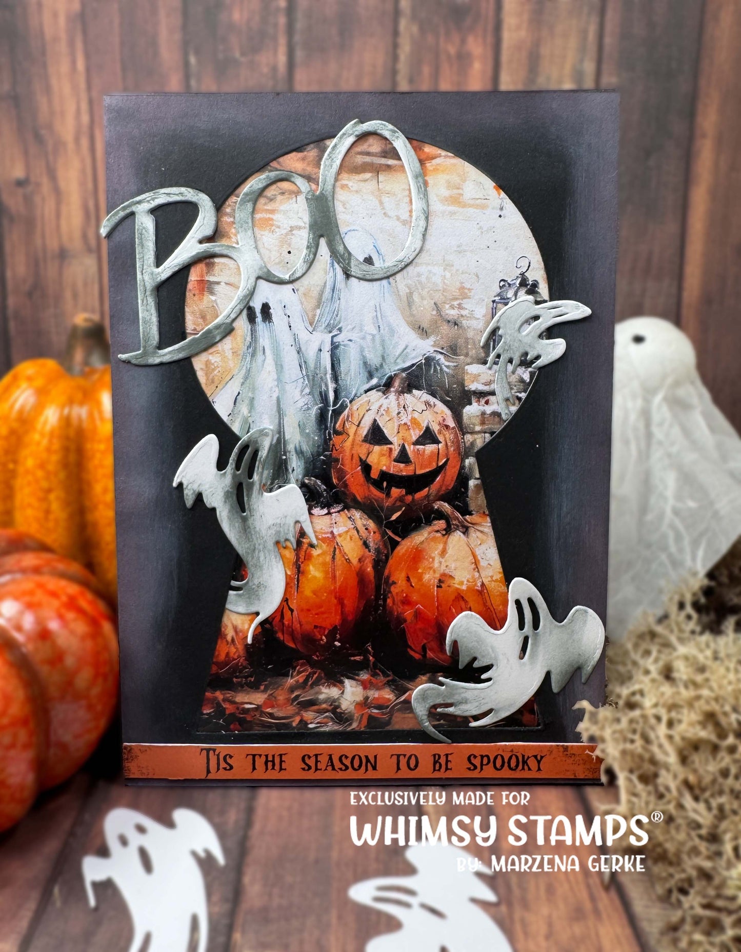 Quick Card Fronts - Grunge Ghosts - Whimsy Stamps
