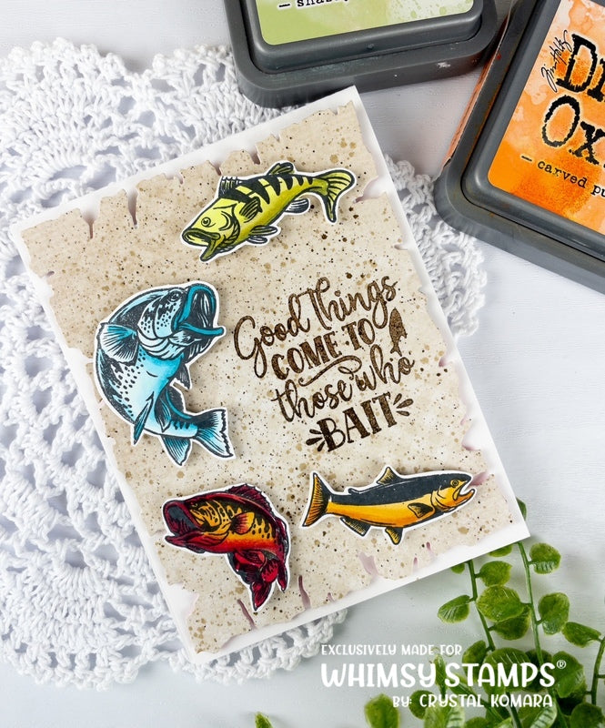 Born to Fish Clear Stamps - Clear Stamps - Whimsy Stamps